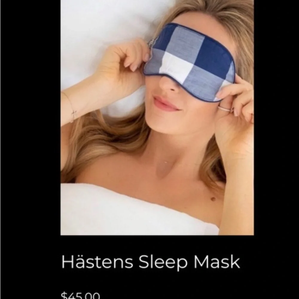 Hästens Blue and White Checkered Sleep Mask